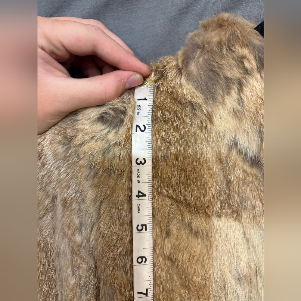 Tan Rabbit Fur Coat - Picture 5 of 7